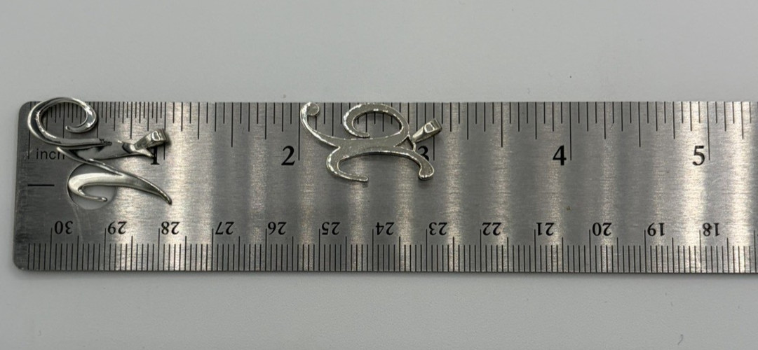 Lot of 5 Sterling Silver 925 Script Initial Letter Pendant A E K M X Charms 8.1g