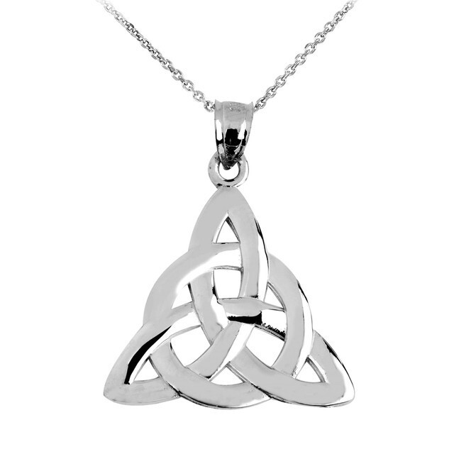 Gold Celtic Trinity Pendant Necklace (Available in Yellow/Rose/White Gold)