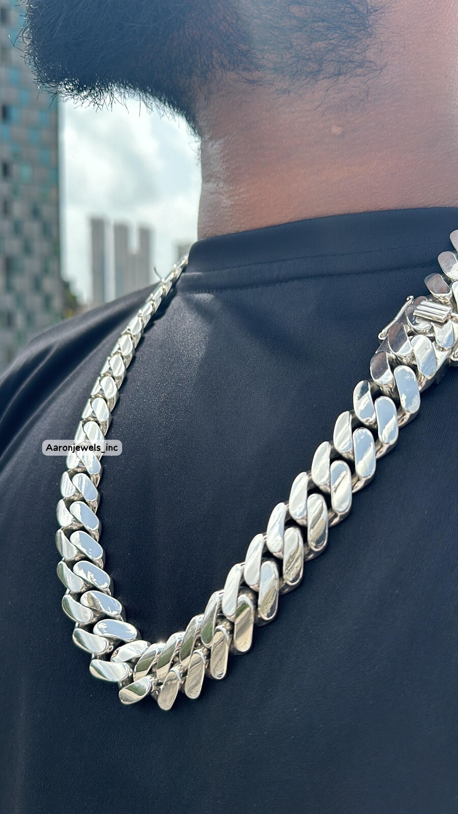 Men’s Miami PLAIN Cuban 20mm x 26″ LINK Chain 925 Sterling Silver ITALIAN LOCK