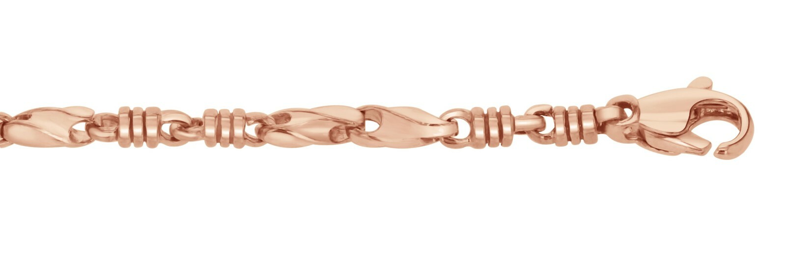 14k Rose Gold Handmade Fashion Link Necklace 20″ 3.5mm 32 grams