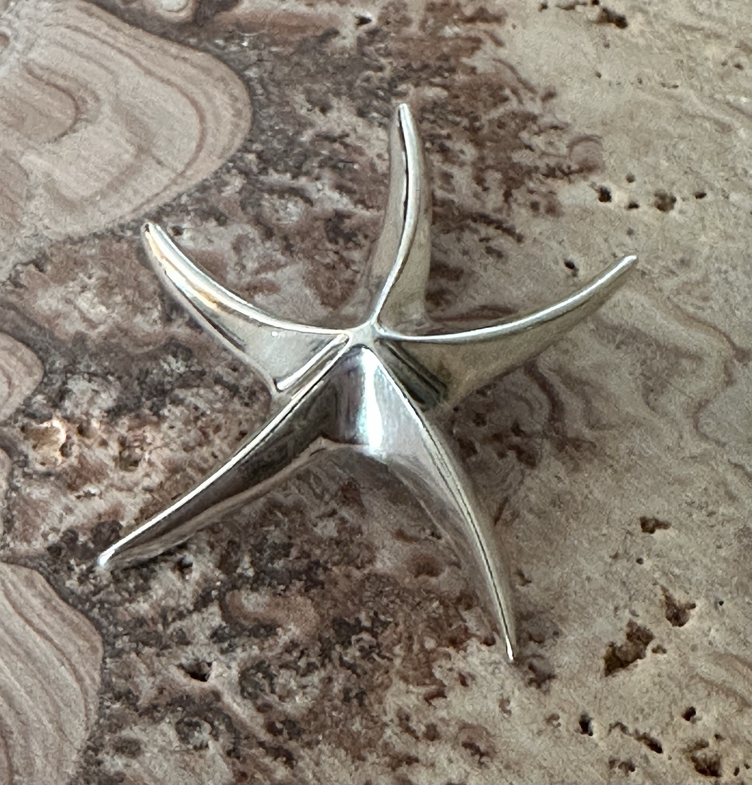 Sterling Silver Starfish Pendant Beach Summer Fun Sand Ocean