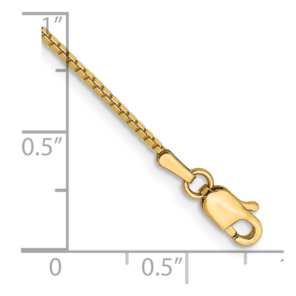10K Yellow Gold 1-1.9mm Box Chain Necklace 7-30 Inch Mens Womens