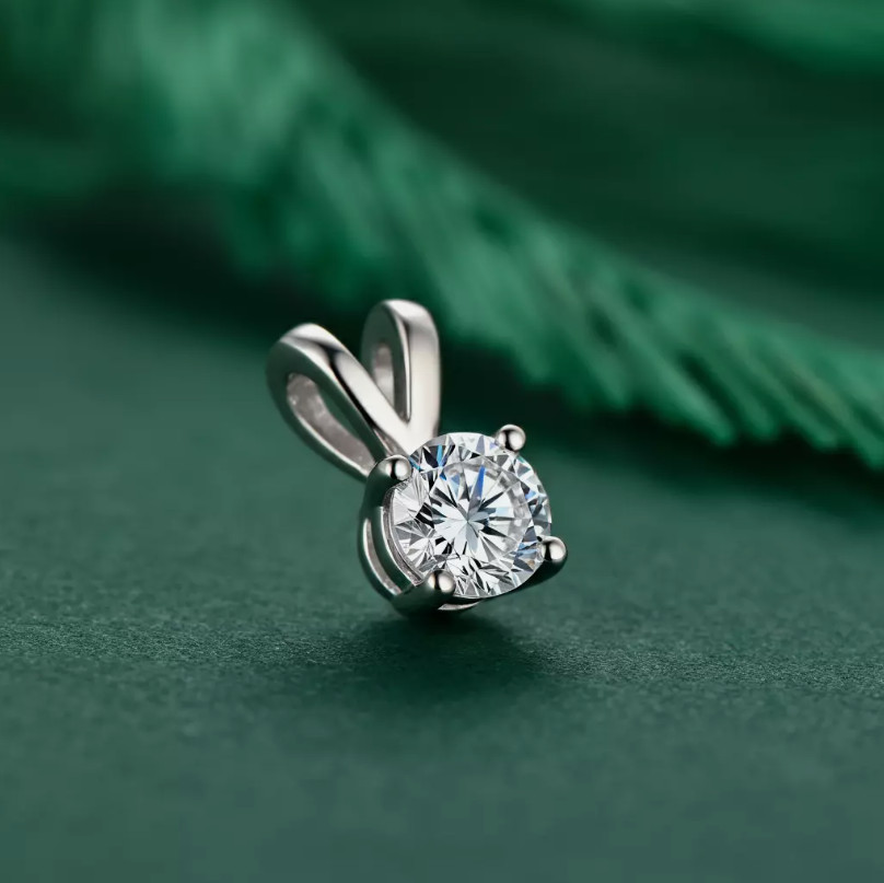 0.1-0.75 ctw Natural Round Diamond Solitaire Pendant in 10k Gold