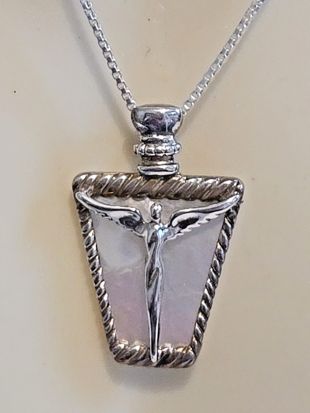 ANGELS OF RECONCILIATION by Lavaggi Mother of Pearl and Sterling Silver NOS