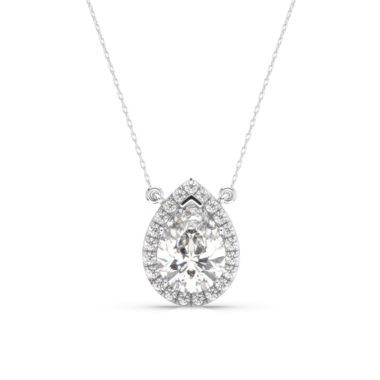 IGI Diamond Pendant VS1 E Pear 2.25 Ct Lab Created 14k White Gold Eye Clean