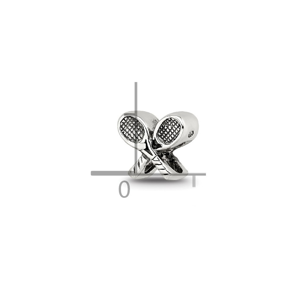 Sterling Silver Reflections Kids Tennis Racquets Bead Pendant Necklace Womens