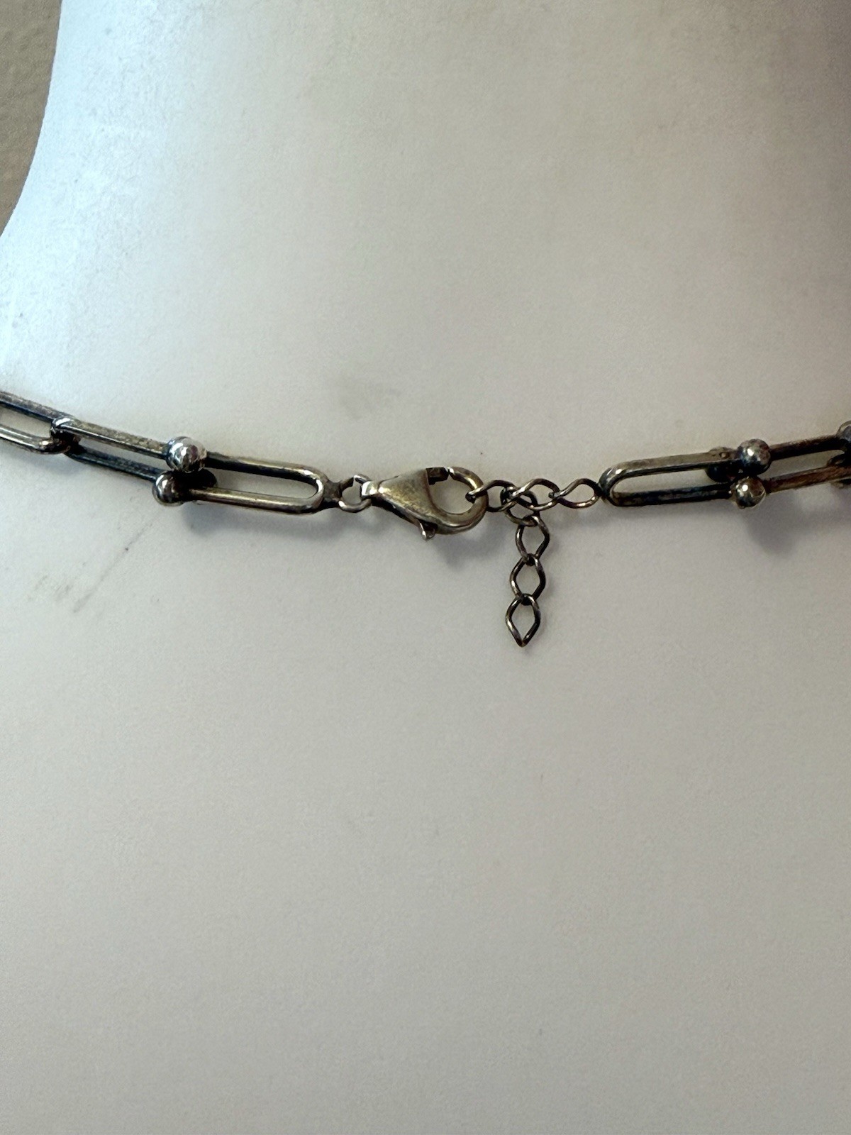 Gold Vermeil Sterling Silver Bar & Bead Link Chain Necklace