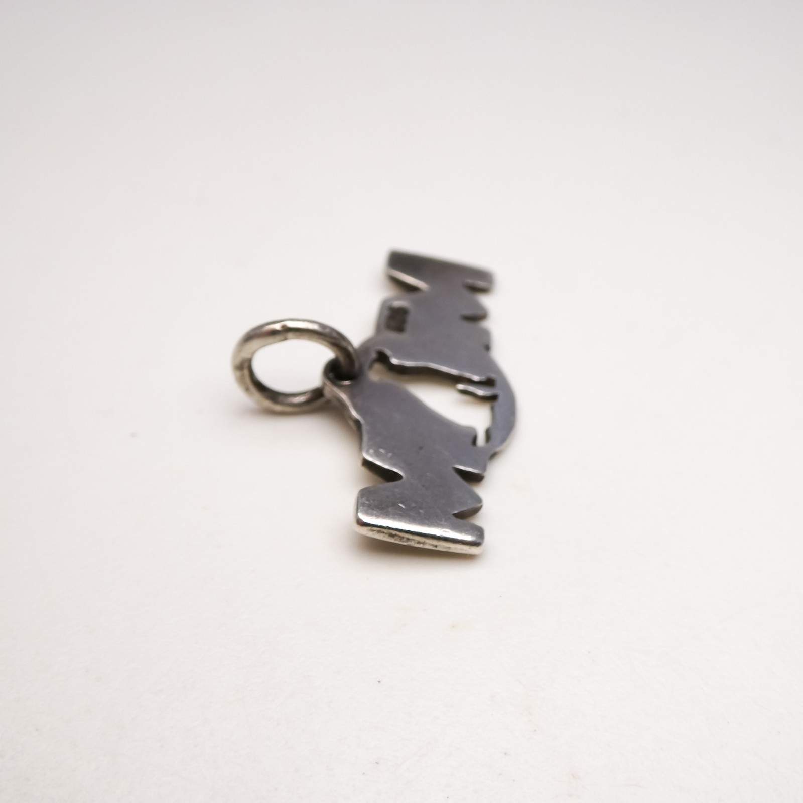 Sterling Silver 925 Pet Dog Mom Cut Out Charm Pendant