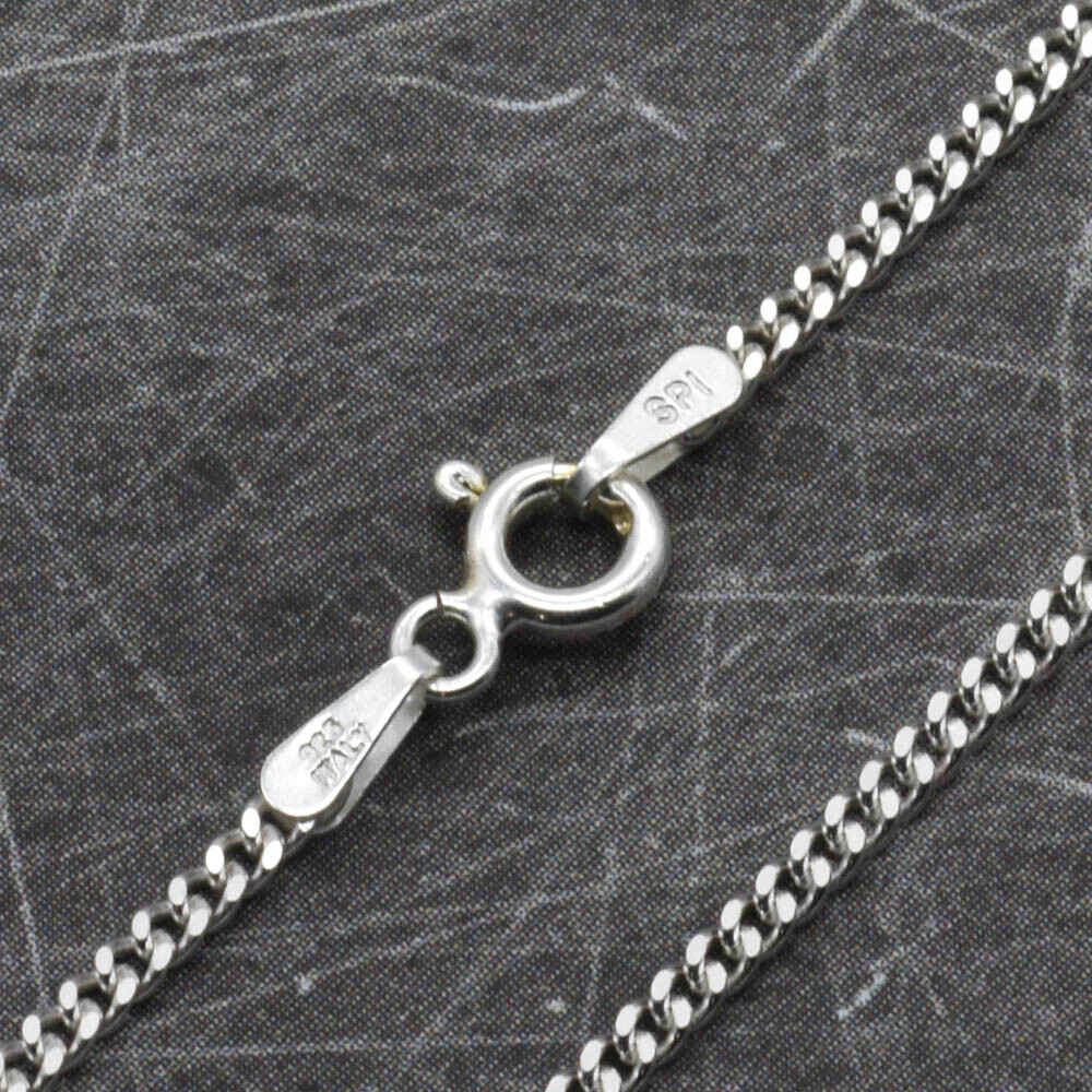 925 Sterling Silver 1.7mm Curb Cuban Chain Necklace Italy All Sizes Mens Womens