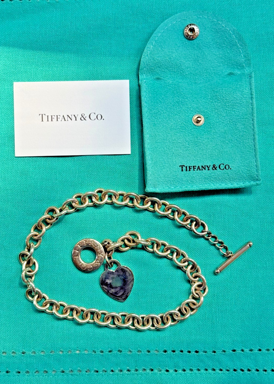 TIFFANY & CO. Sterling Silver Return to Tiffany Heart Tag Toggle Necklace w/ COA