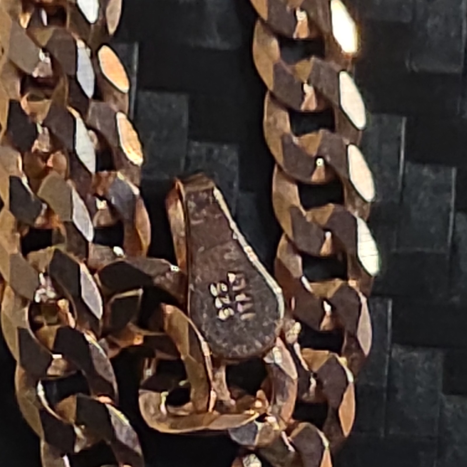 925 Sterling Silver Rose Gold Cuban Link Chain Necklace 22in 3.2mm Signed