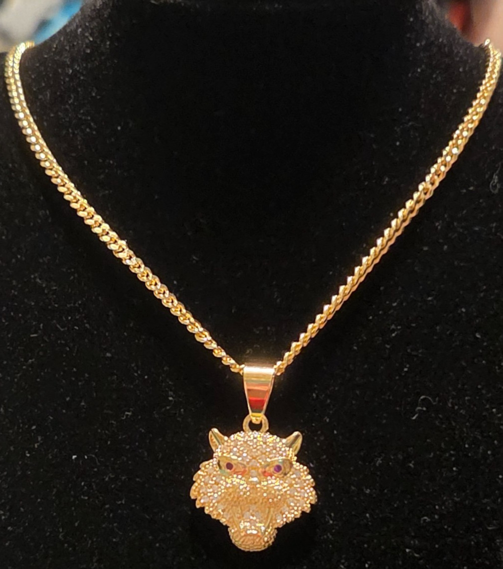 14k Yellow Gold Filled Chain Necklace Pendant