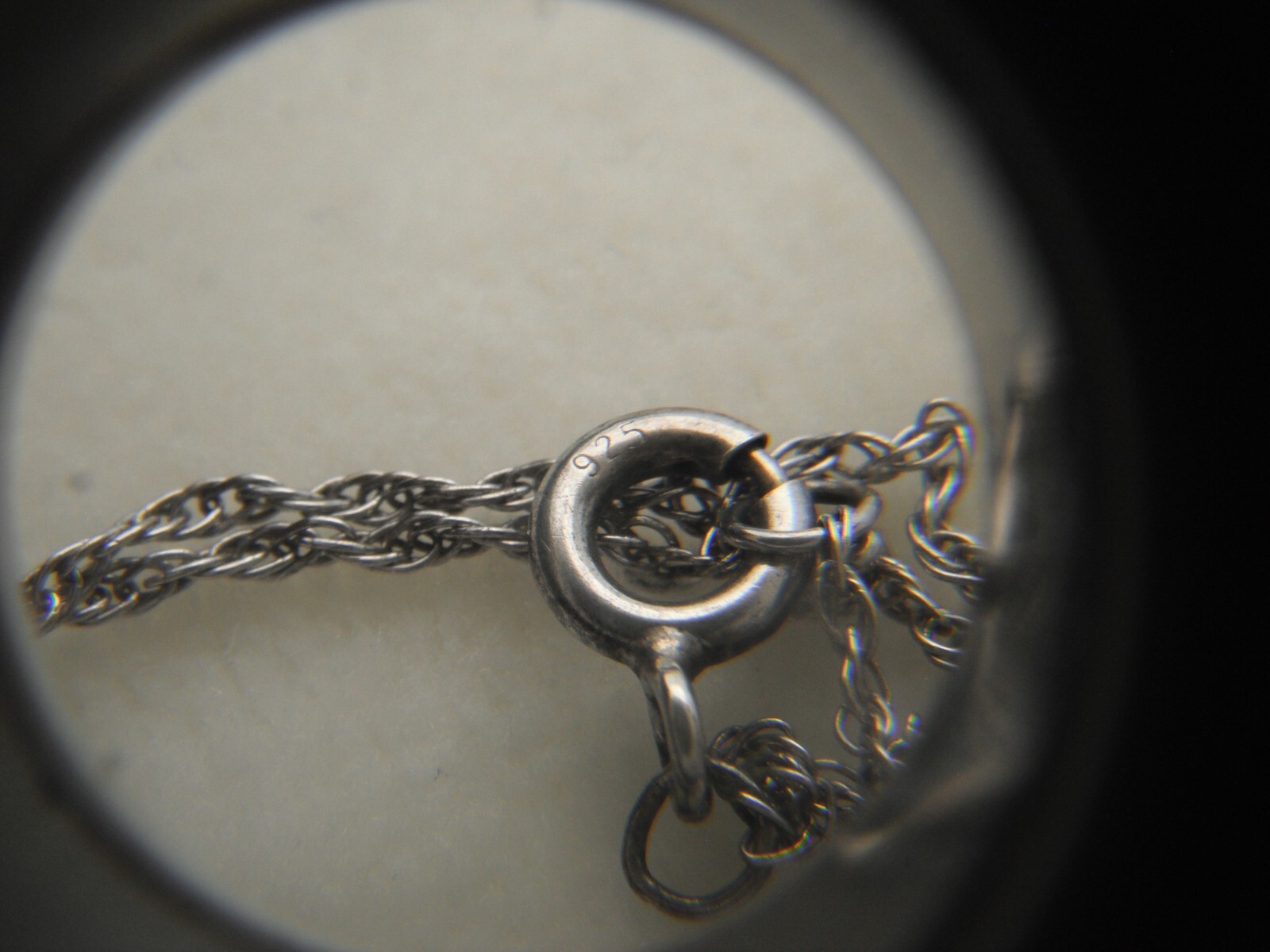 925 Heart 1 Diamond 925 19″ Singapore Chain Spring Ring Clasp 2.32g