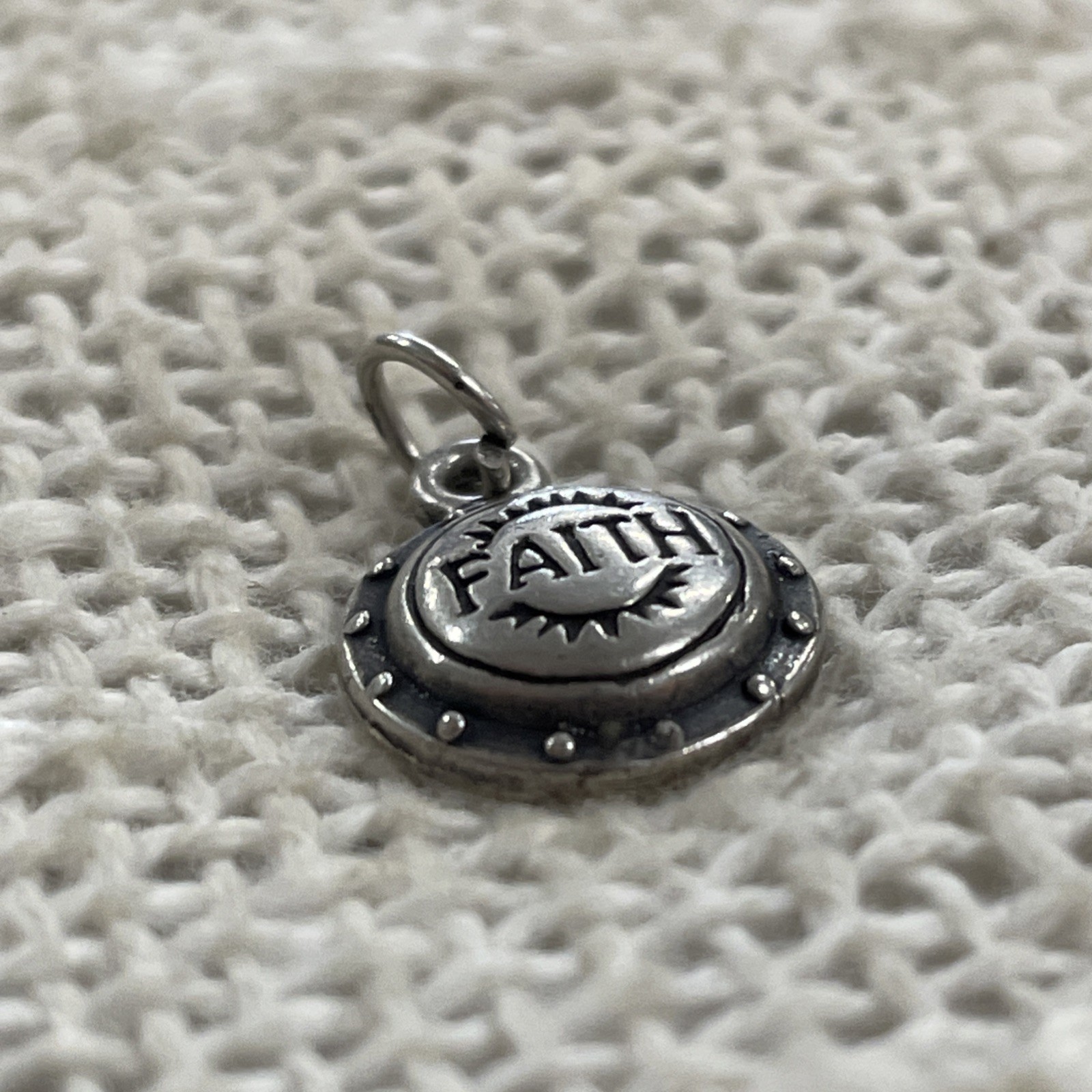 Sterling Silver 925 Armor of God Shield Of Faith Charm Pendant