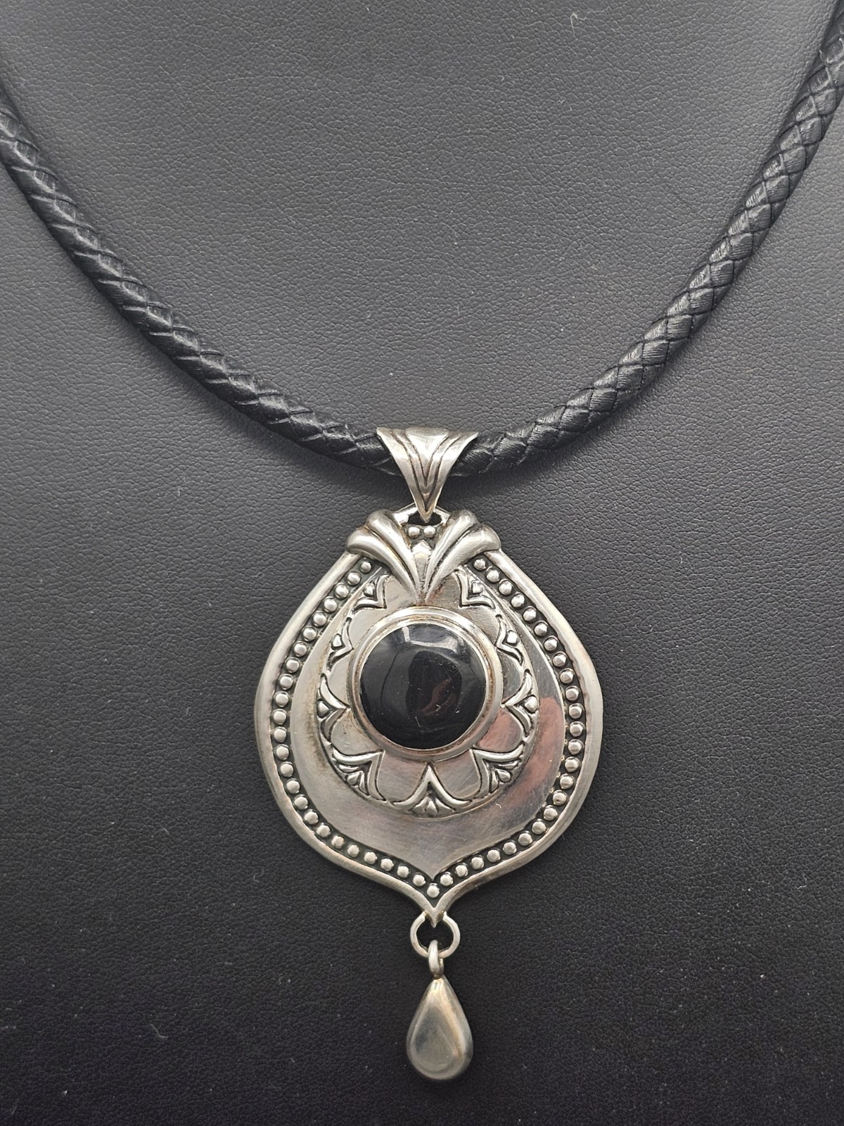 ATI Mexico 925 Sterling Silver Statement Gothic Shield Pendant Necklace