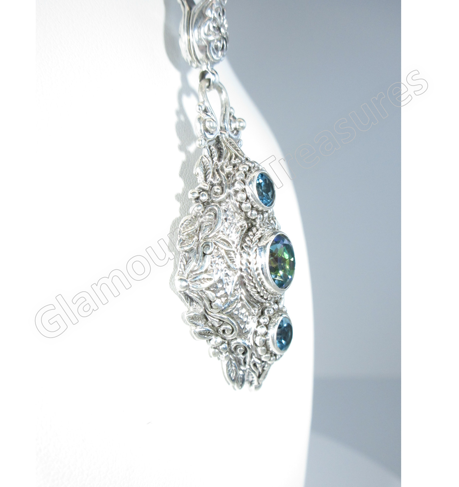 Sarda Sterling Silver & Unicorn Dreams Mystic Topaz & Swiss Blue Topaz Pendant