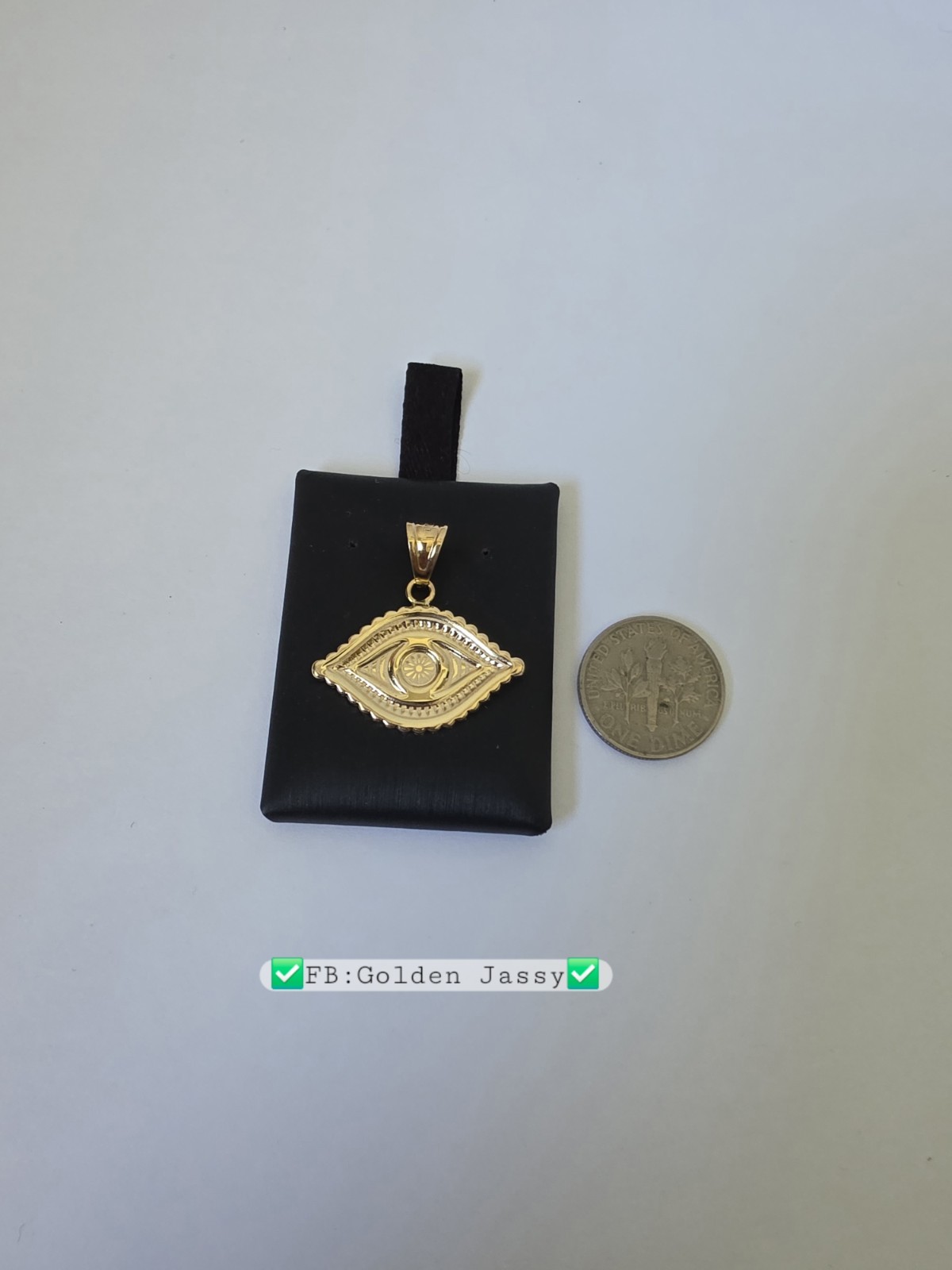 18K Real Gold Evil Eye Pendant