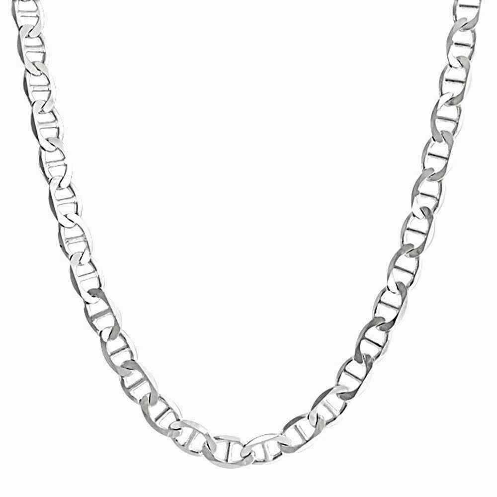 925 Sterling Silver 4.5mm Mariner Italian Chain Necklace in 925 16”-30”