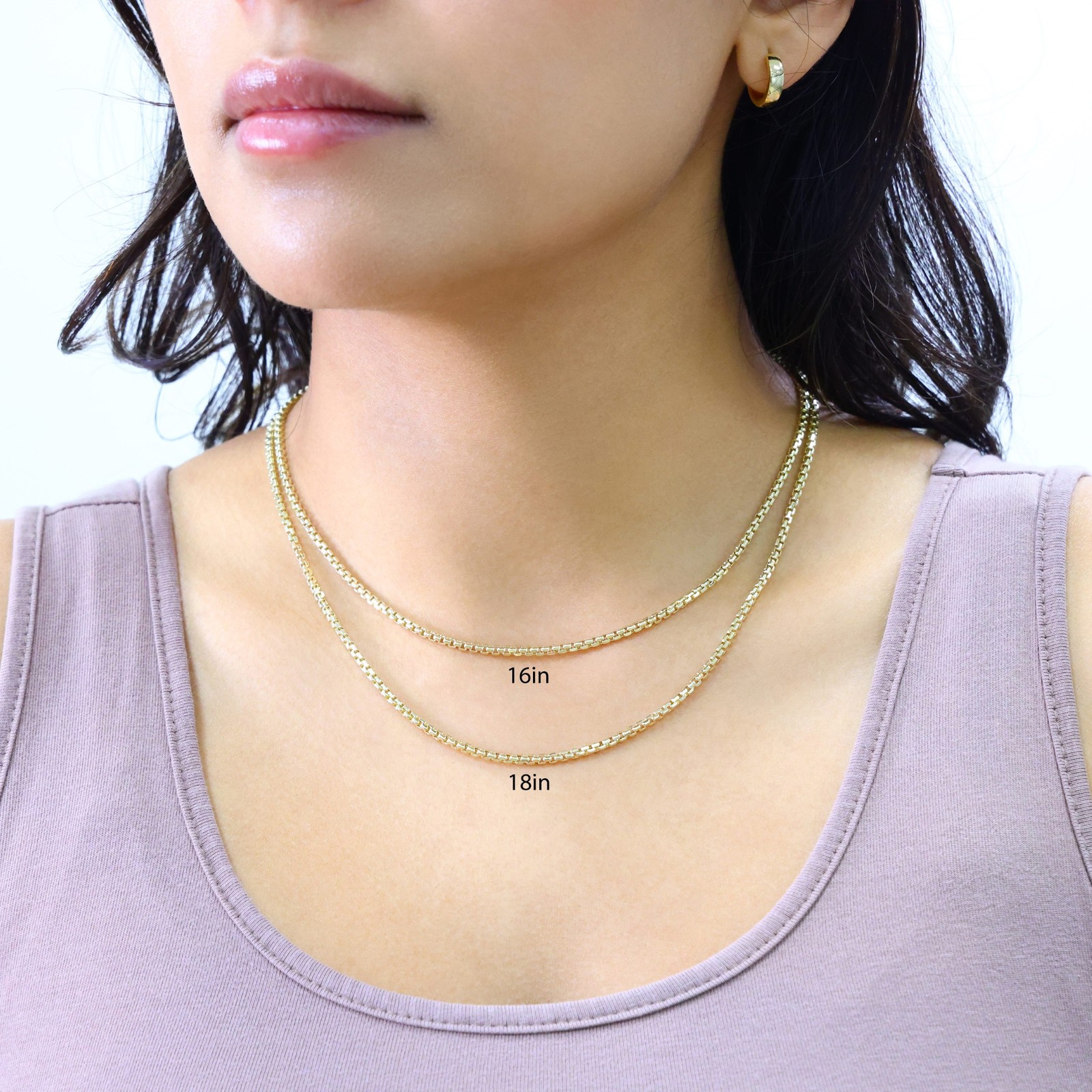 14K Yellow Gold 1.5mm-3.5mm Venetian Round Box Chain Necklace Men Women 16″- 30″