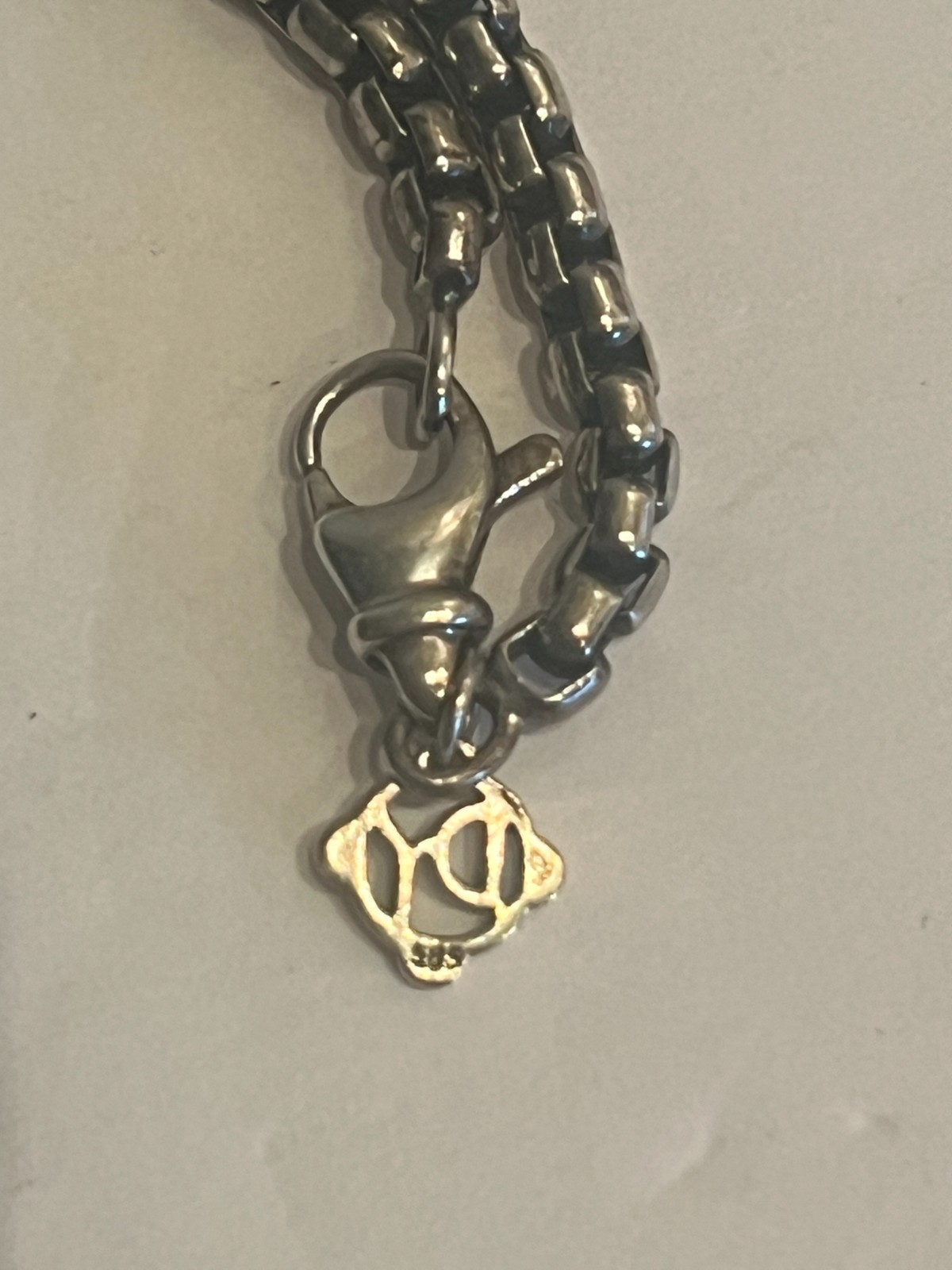 David Yurman Sterling Silver & 14k Box Chain Necklace 47G / 32n / 3.1mm