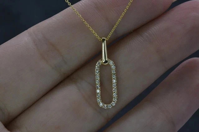 0.30Ct Round Lab Created Diamond Women’s Pendant Necklace 14K Yellow Gold Plated