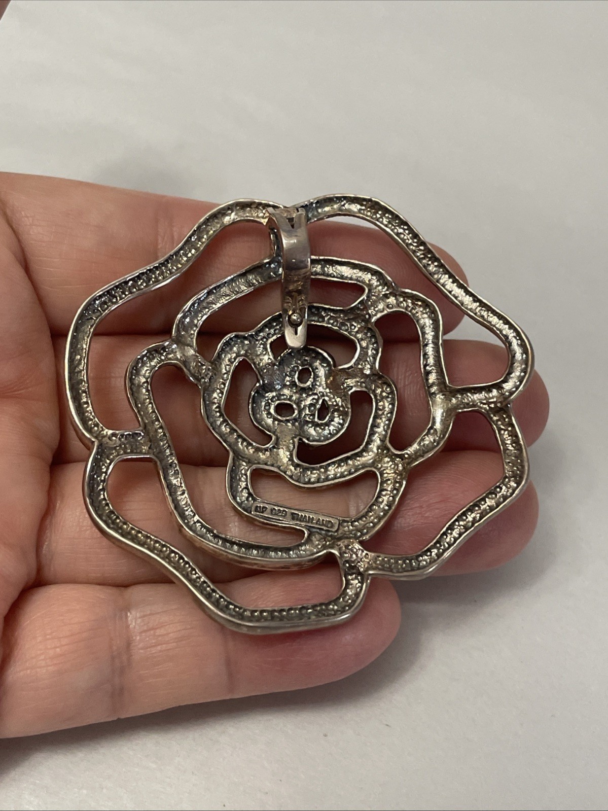 Sterling Silver Marcasite Flower Pendant