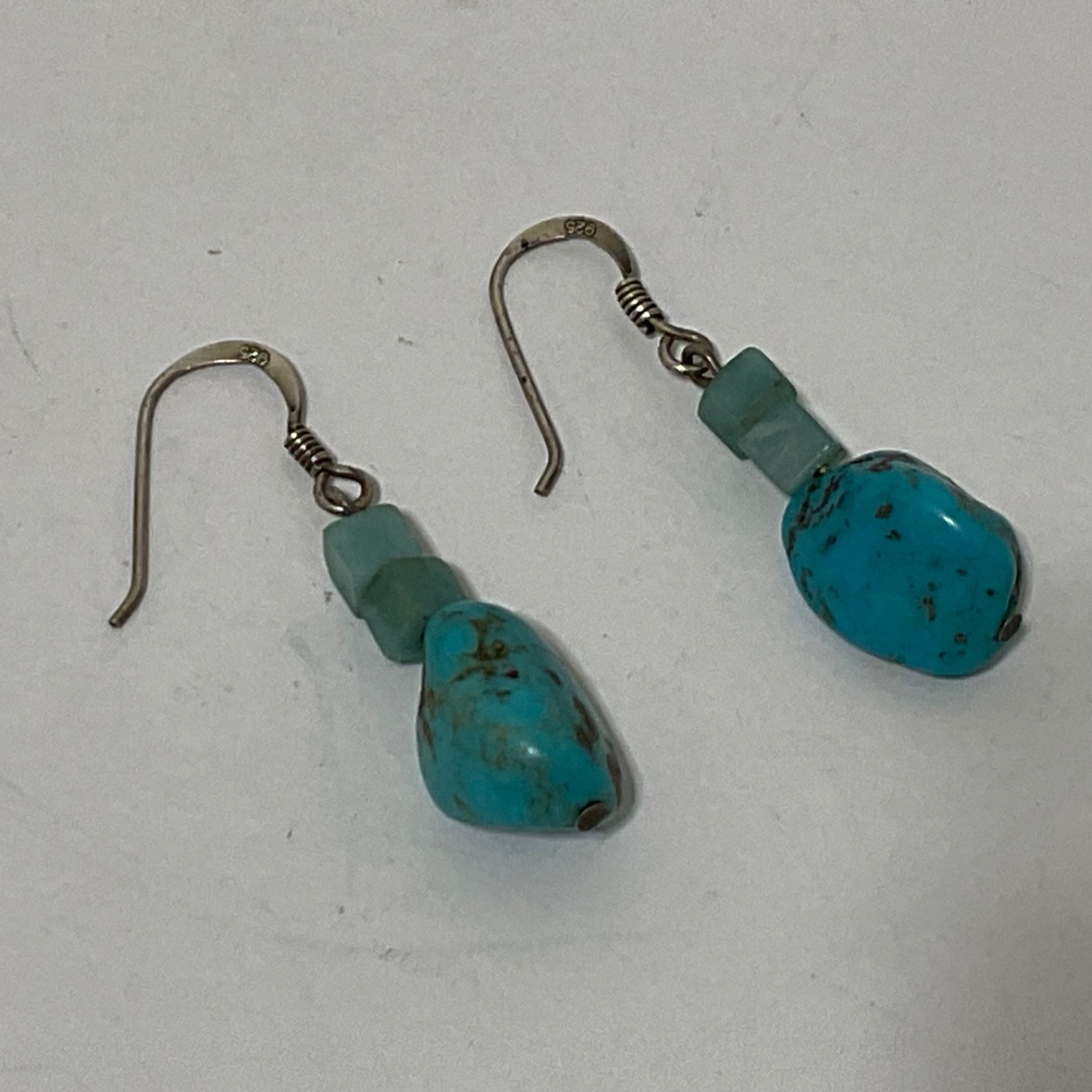 Artisan Turquoise Heishi Bead Collar Necklace Sterling Silver Gift Earrings 925