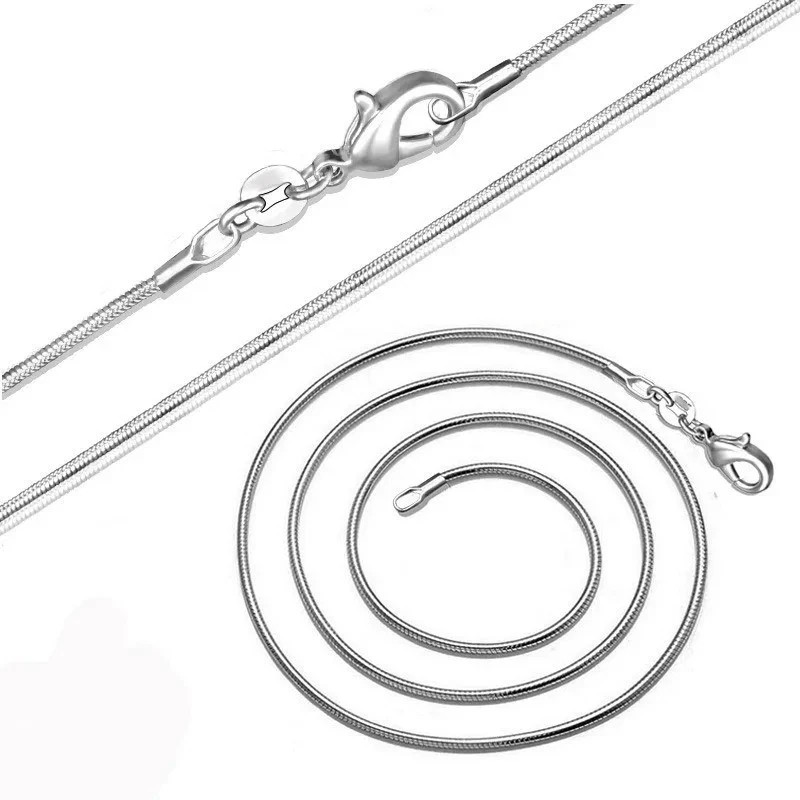 Men&Women’s 925 Sterling Silver Tarnish-Free Italian Snake Chain Necklace 16-24