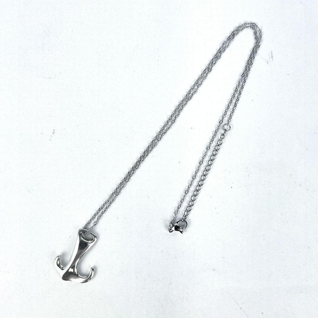 TIFFANY & Co Elsa Peretti Anchor Pendant Necklace Silver Generic Steel Chain