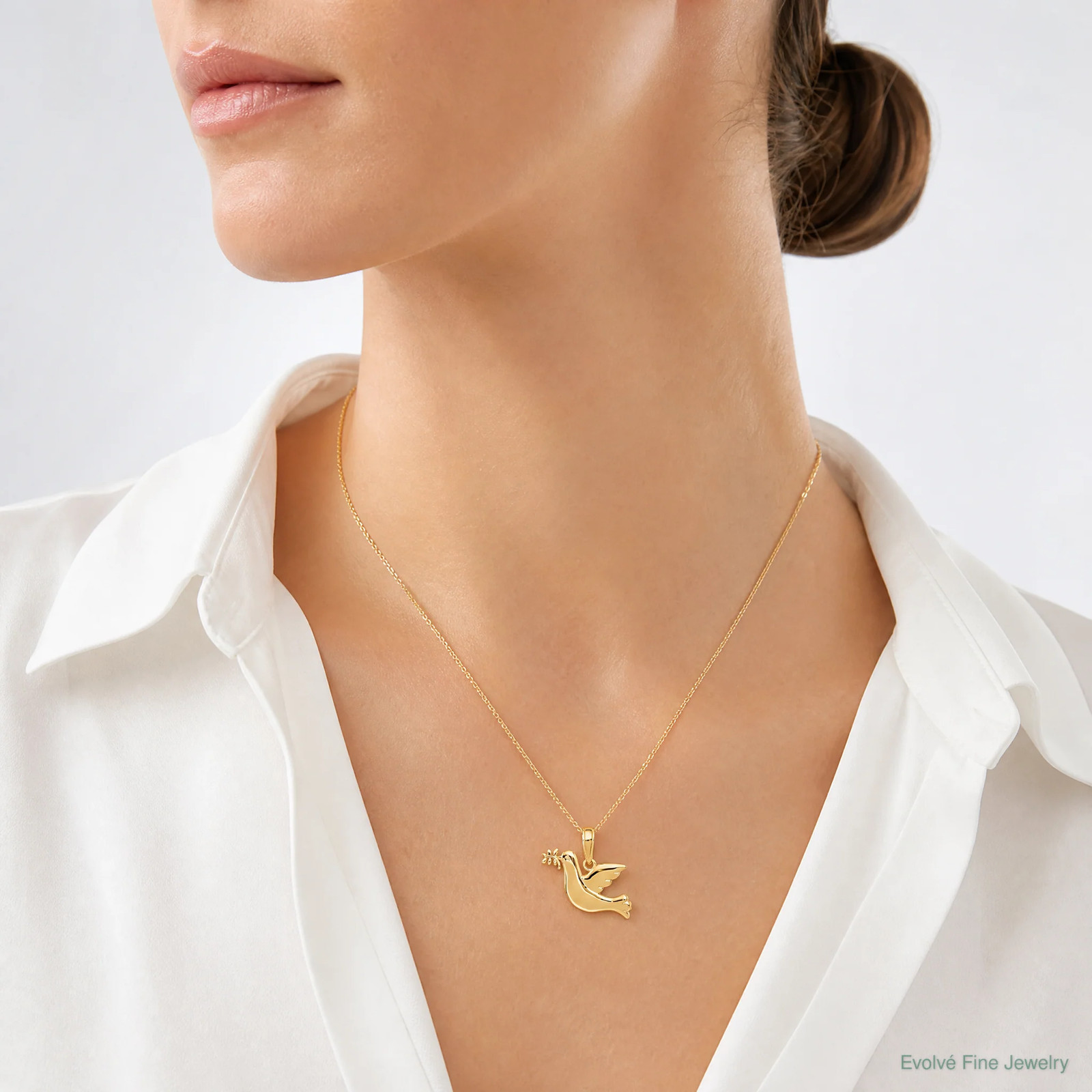 10K / 14K Yellow Gold Polished Dove Charm