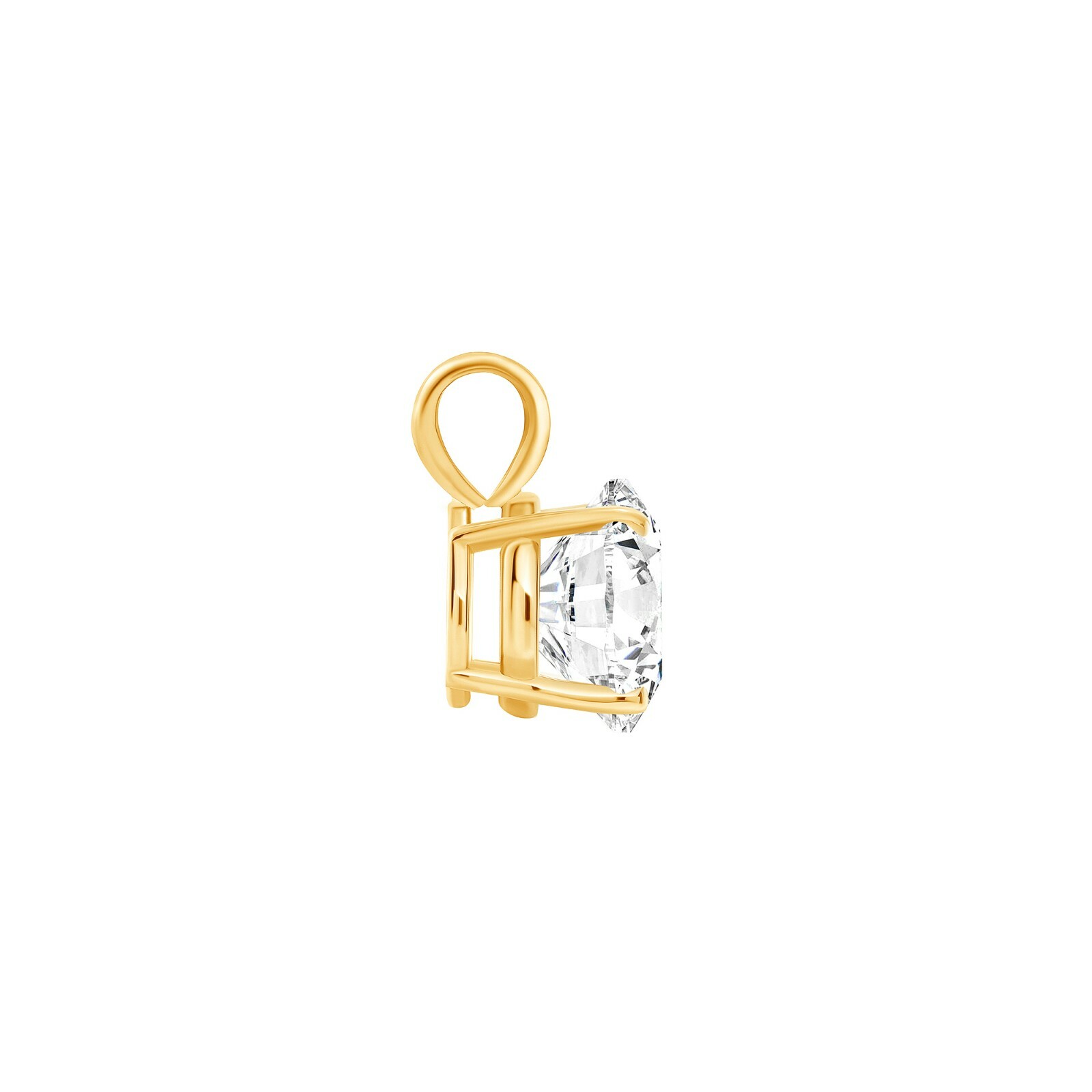 2 Ct Created Diamond Round Cut Real 14K Yellow Gold Necklace Pendant 18″ Chain