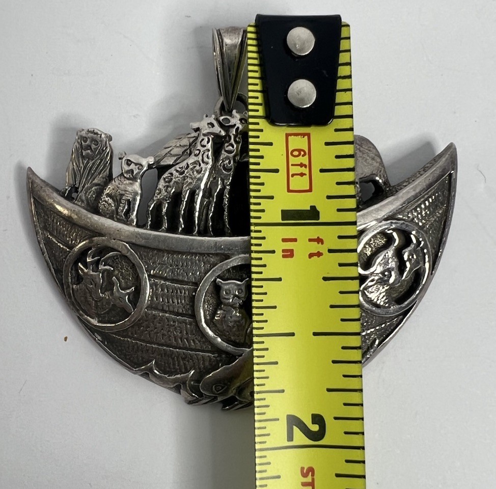 925 Sterling Silver Noah’s Ark Large, Detailed Animal Pendant ￼
