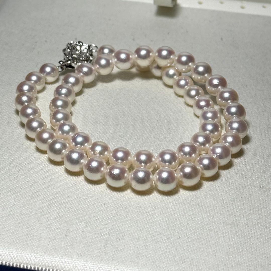 Akoya Pearl Necklace 8.0-8.5mm 43cm/16.9inches Pink Green Overtone