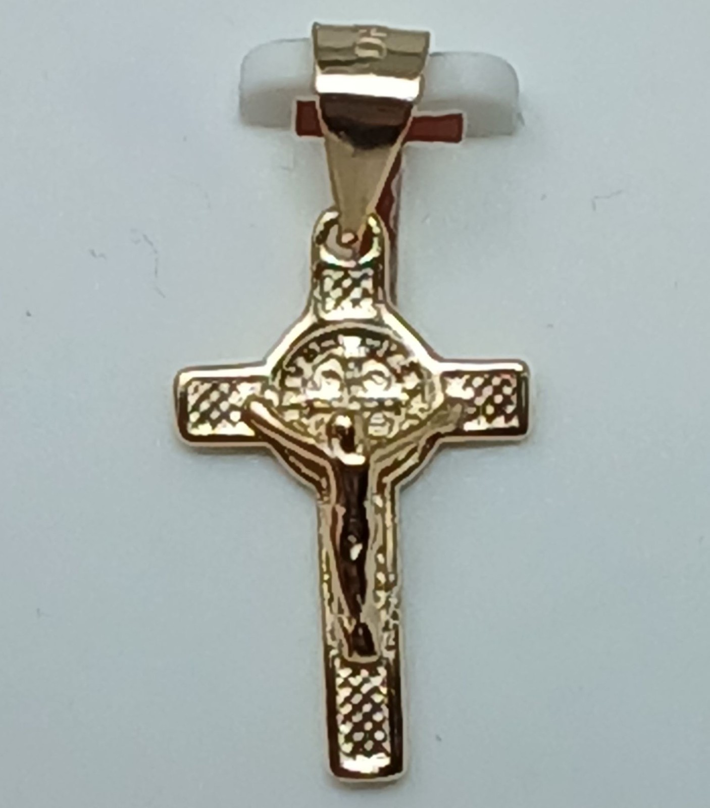 Gold-Plated Sterling Silver Cross Pendant Intricate Design DM 925 Marked 7/8″ G9