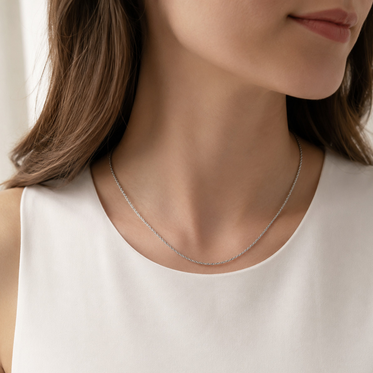 925 Sterling Silver Rhodium Plated Rope Chain Necklace – 1.8mm