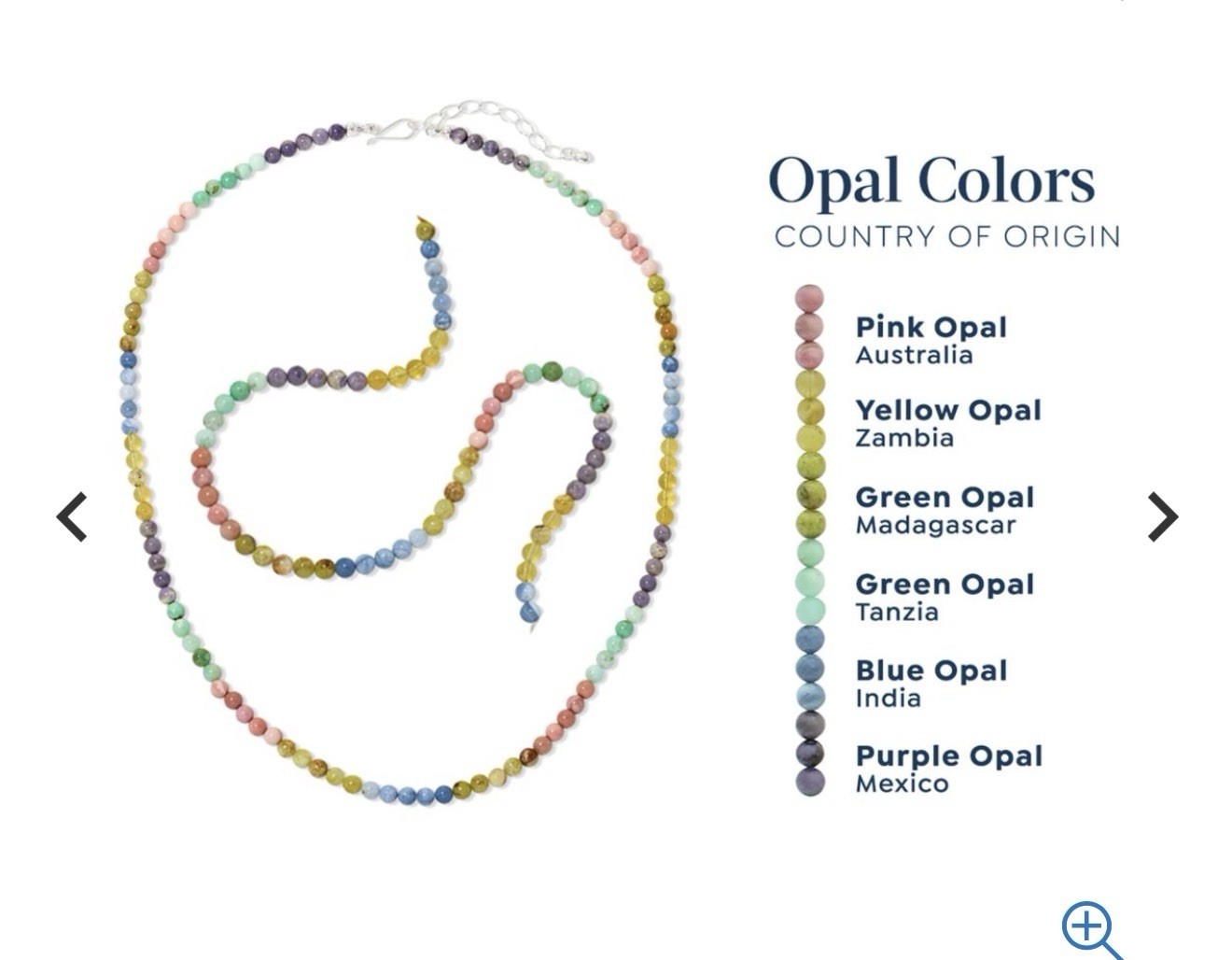 Jay King Natural Pastel Opals Around The World Sterling Silver Beaded Necklace