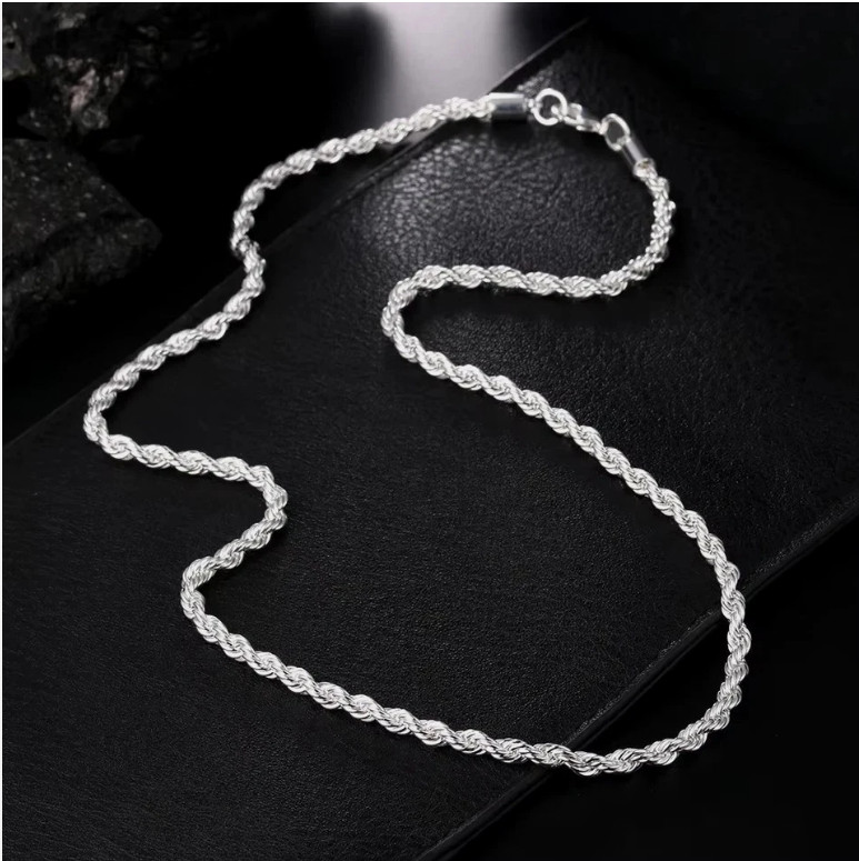 925 Sterling Silver Italian Rope Chain Men’s Necklace 4mm – NEW**