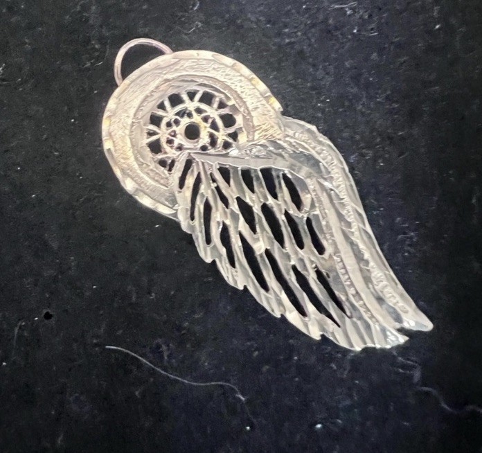 14K Yellow Gold Red wings Pendant Charm, Angels Theme, No Stone