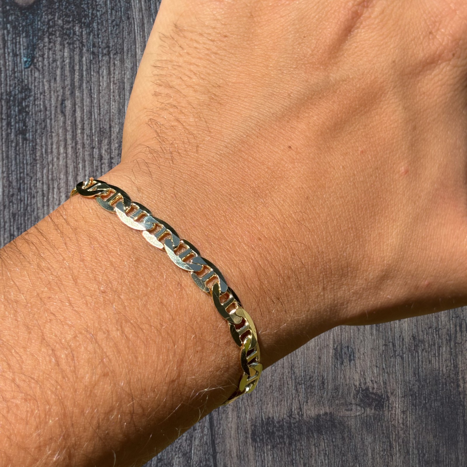 6mm Mariner Link Bracelet – Real Solid 925 Sterling Silver Or 14k Gold Vermeil