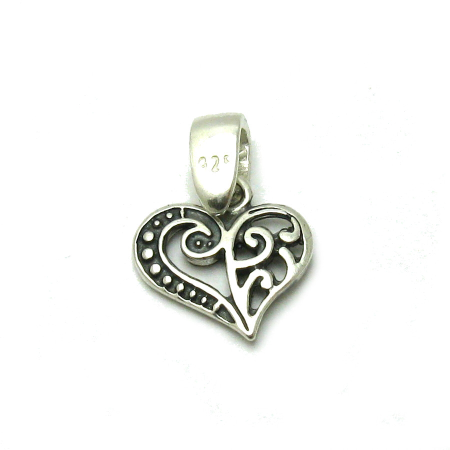 Sterling Silver Heart Pendant Charm Stamped 925 Nickel Free