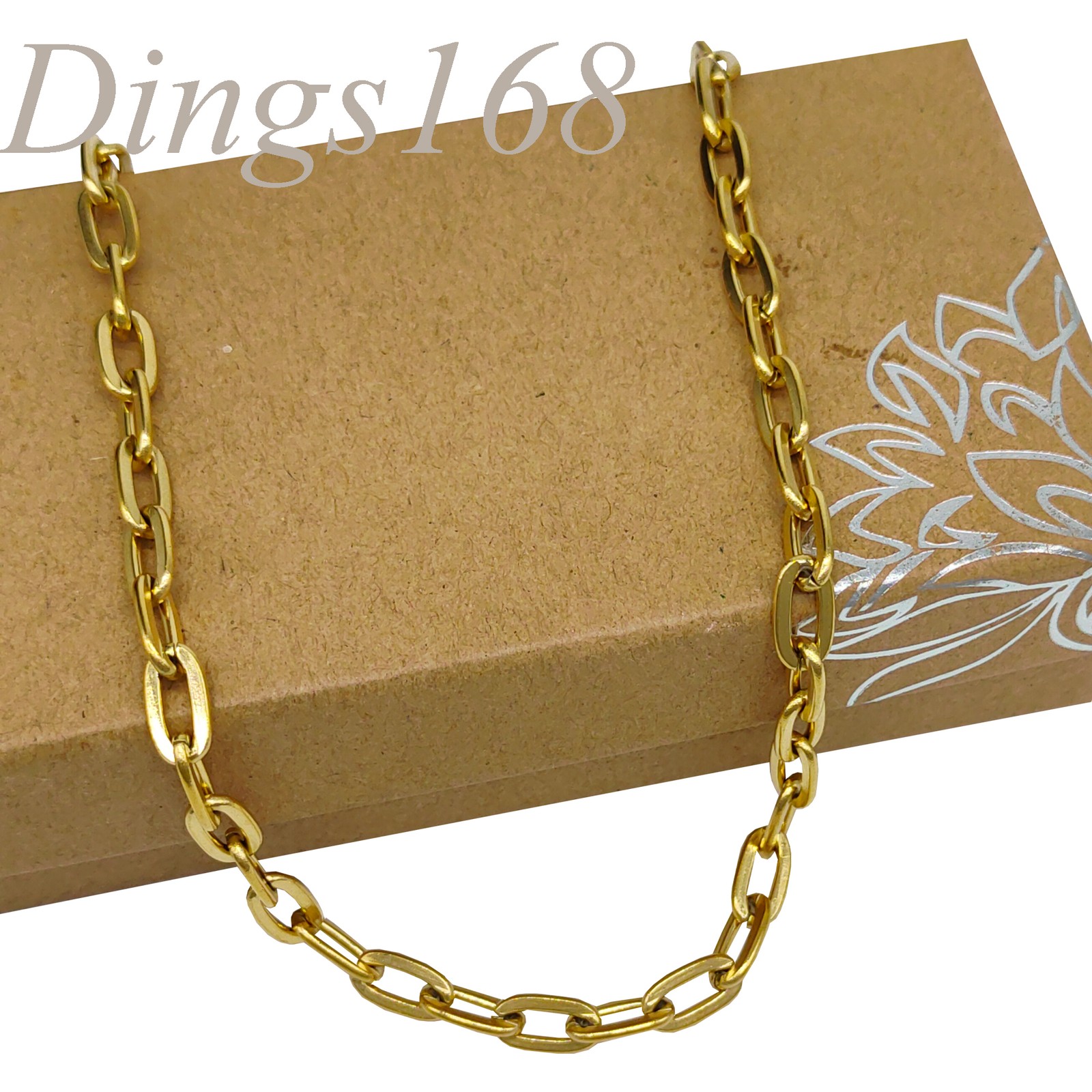 18K Yellow Gold Filled Tarnish-Resist 14″/16″ 5mm Wide Paper Clip Chain Necklace