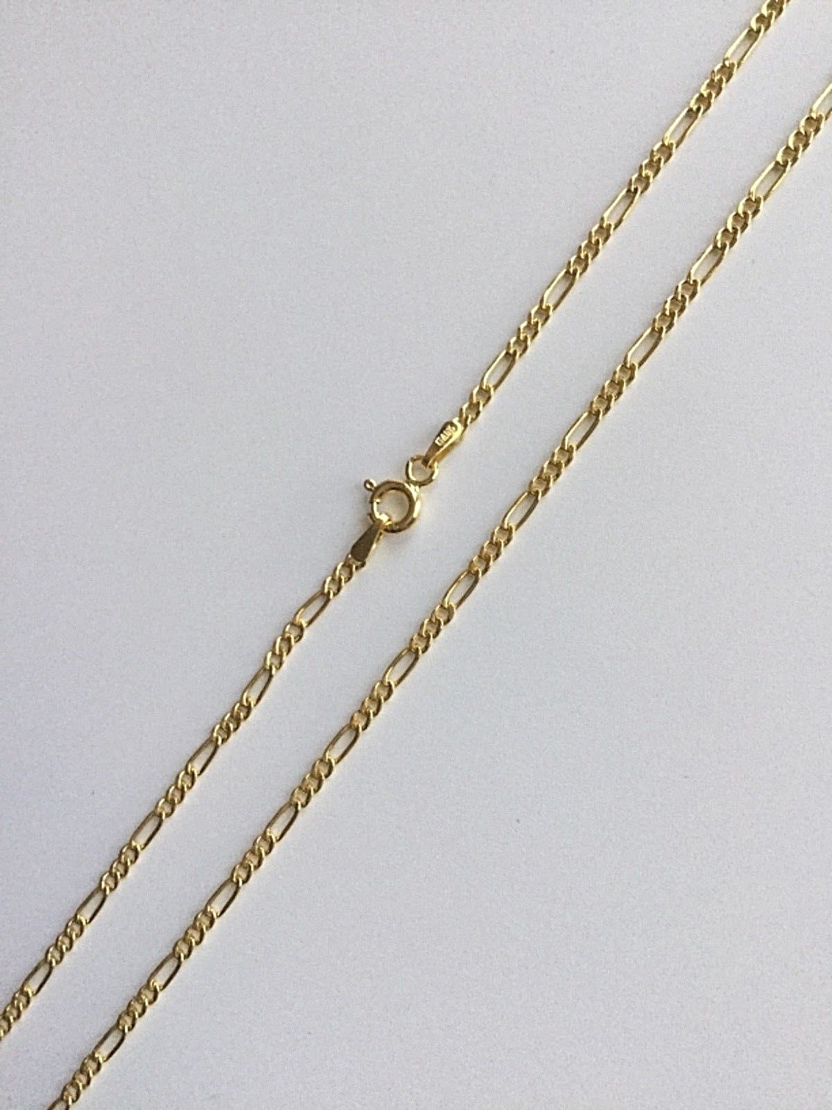 10K Solid Gold Saint Lazarus Pendant – 10K Real Gold 2mm Figaro 20″ Chain -3.2gr
