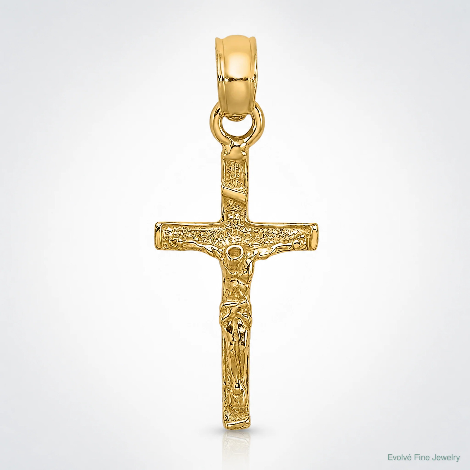 10K / 14K Yellow Gold Mini Crucifix Charm