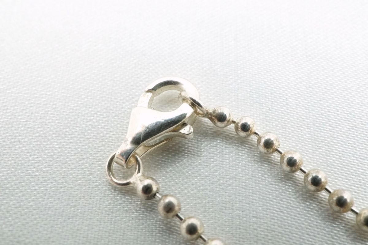 Tiffany Roman Cross Necklace Pendant Ball Chain SV925 Sterling Silver Used