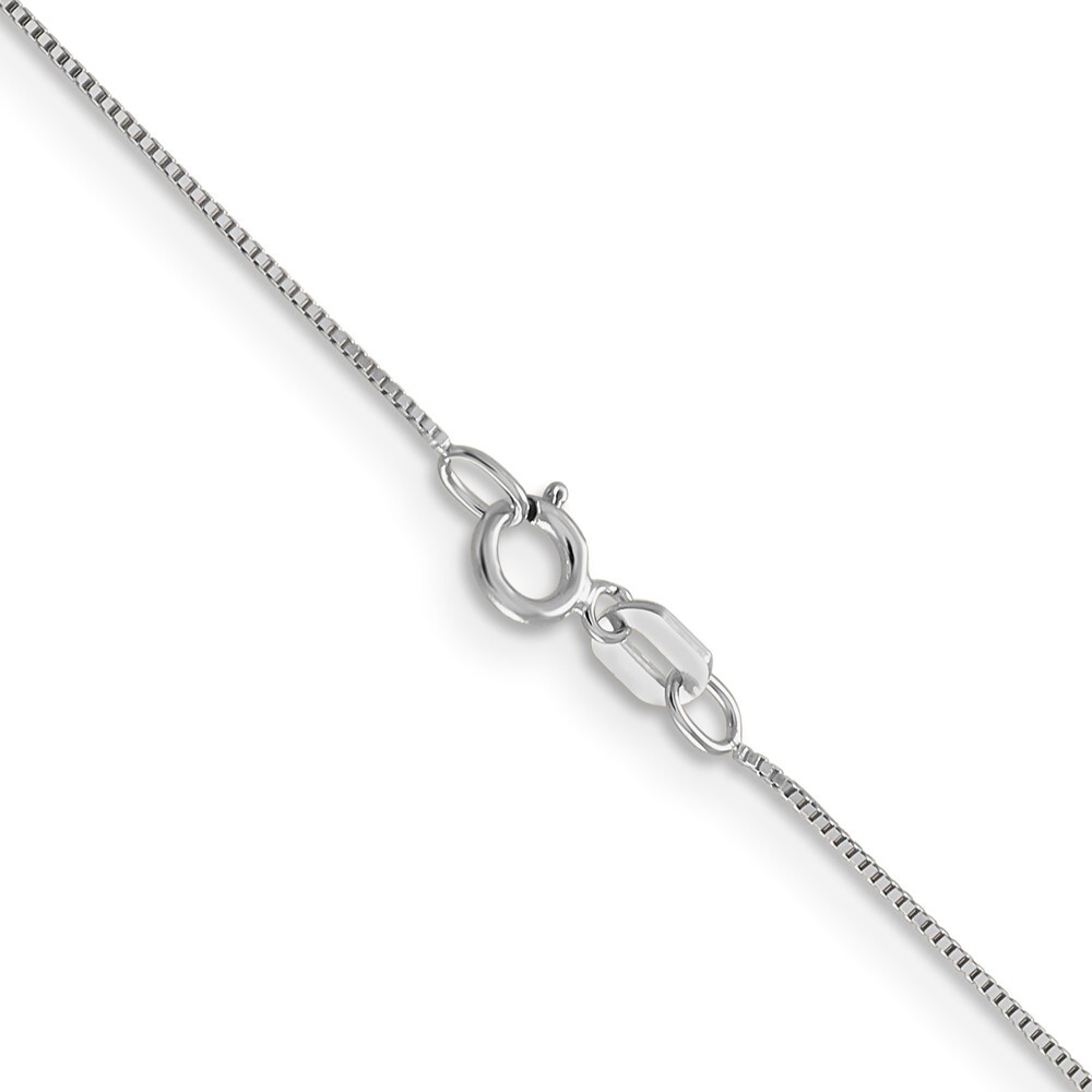 14k White Gold 0.5mm Box Chain Necklace 22″ with Spring Ring Clasp 1.22g