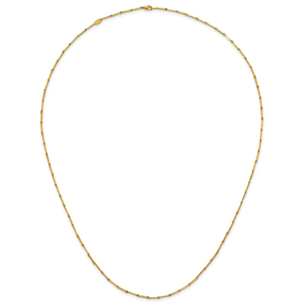 14K Yellow Gold Polished Bar Link Fancy Necklace 23.5″