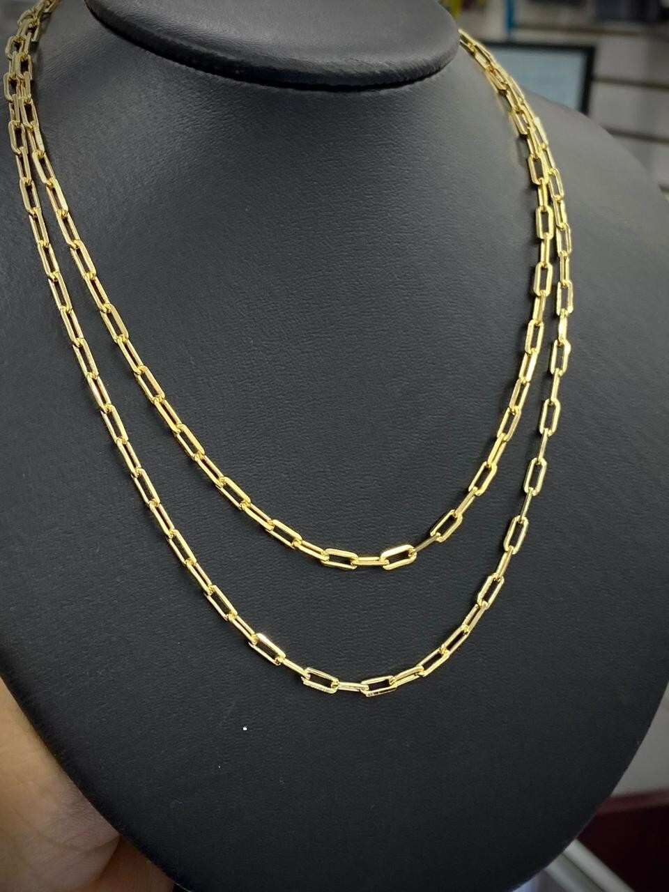 3.5MM Chocker Paper Clip Chain Necklace Womens Girls Kids Chain Babies 16″ 18″