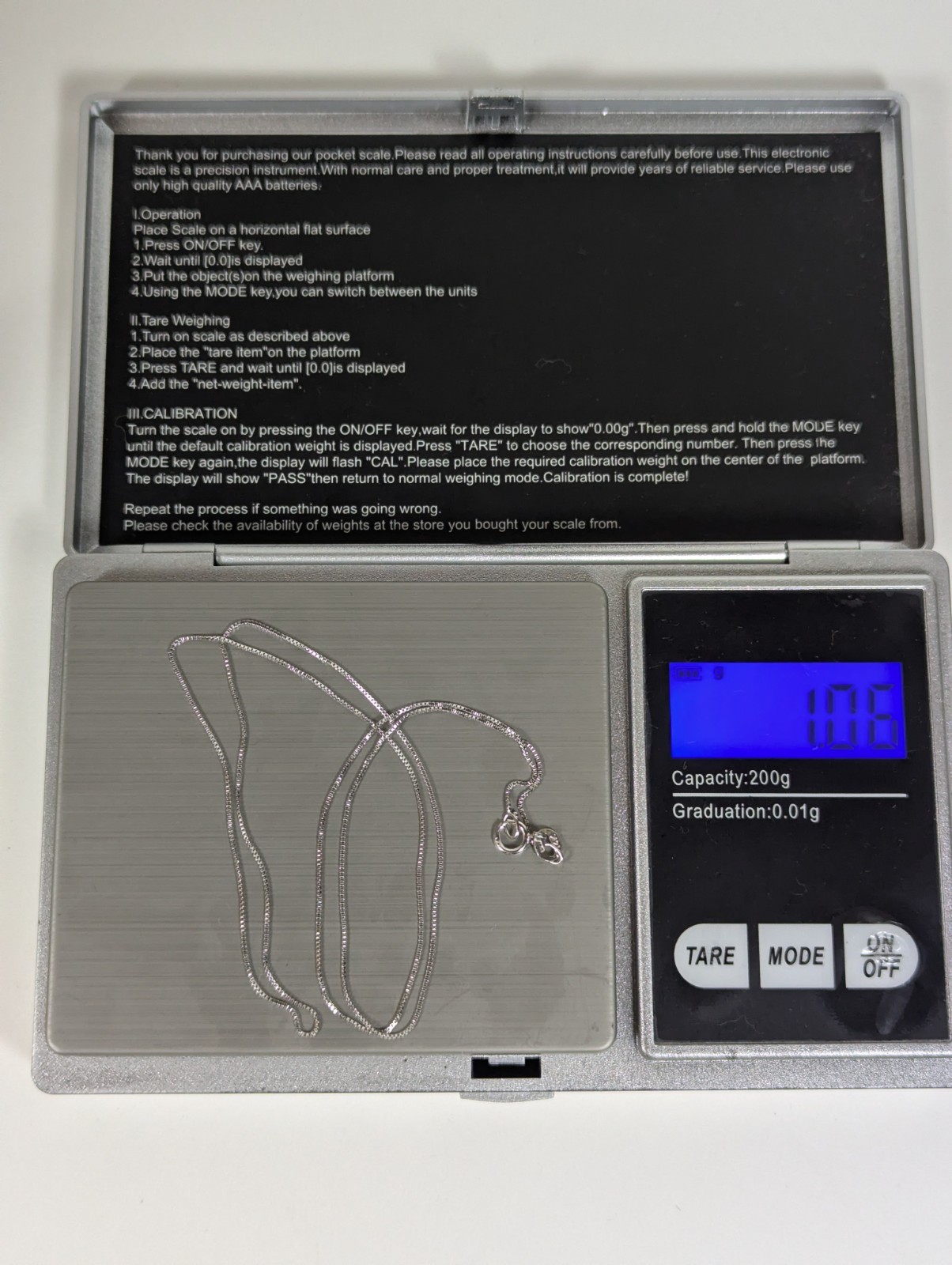 Vintage 14K Solid White Gold Box Chain Necklace 18″ Sparkling Jewelry Gift