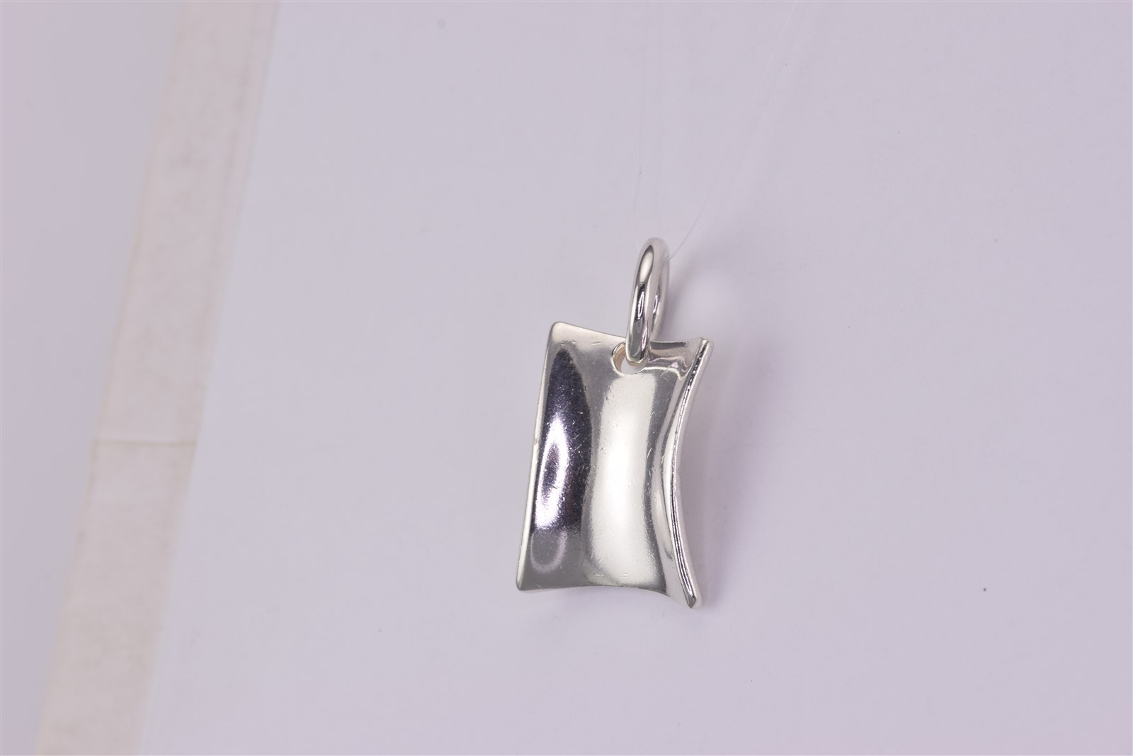 Sterling Silver 20mm x 16mm Polished Concaved Modernist Rectangle 925 Pendant