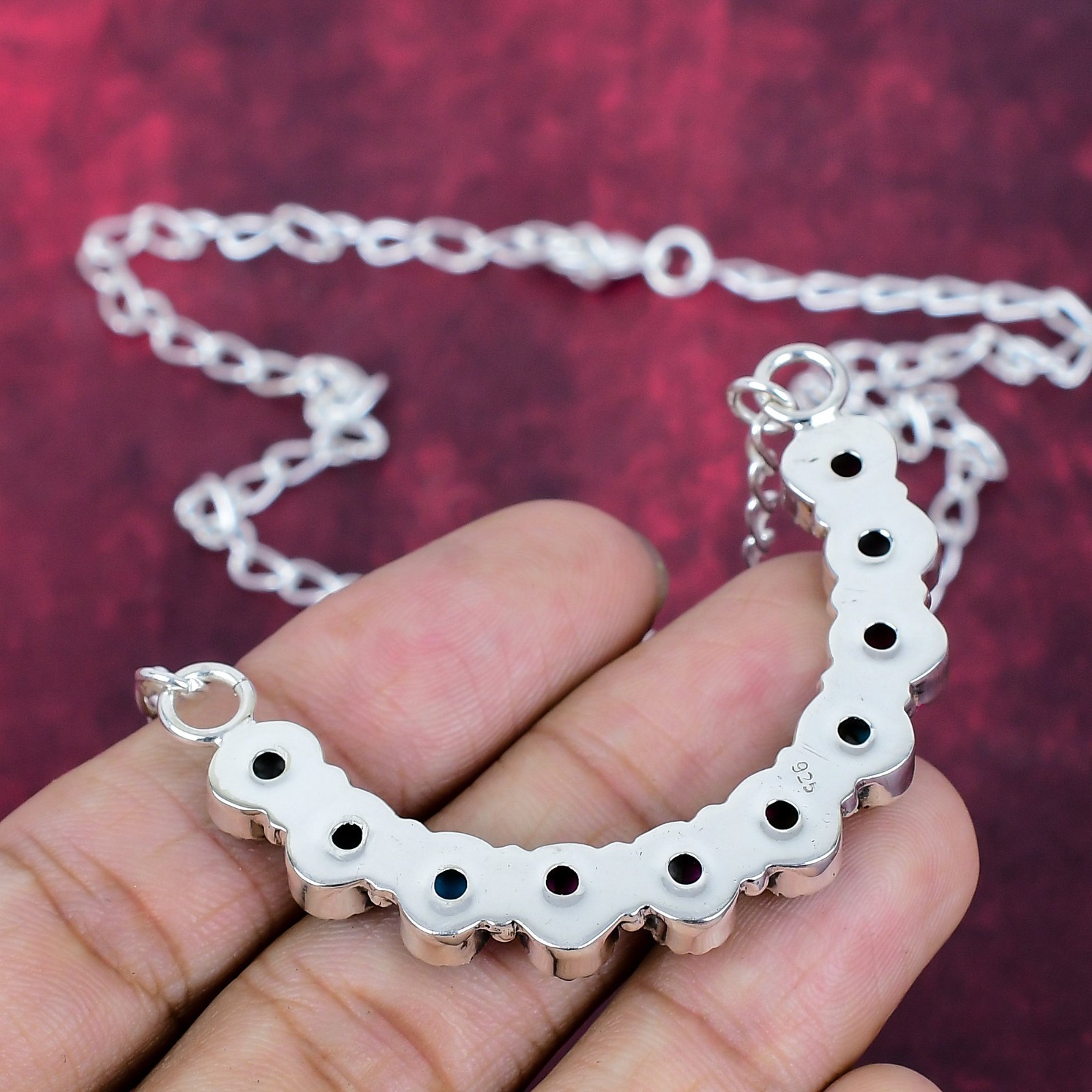 Cotton Candy Turquoise Gemstone Handmade Necklace 925 Sterling Silver Jewelry
